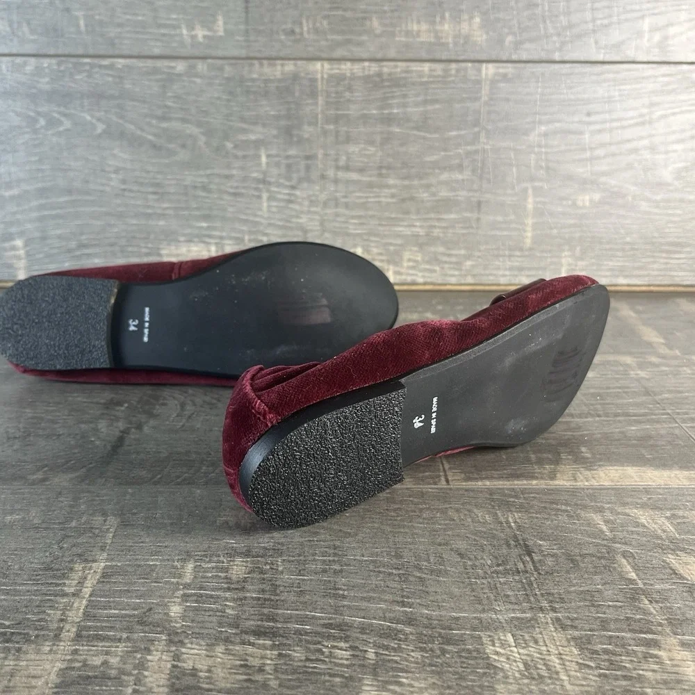 Marianitas Velvet Ballet Flats Burgundy Bow Girls US 3 Spain